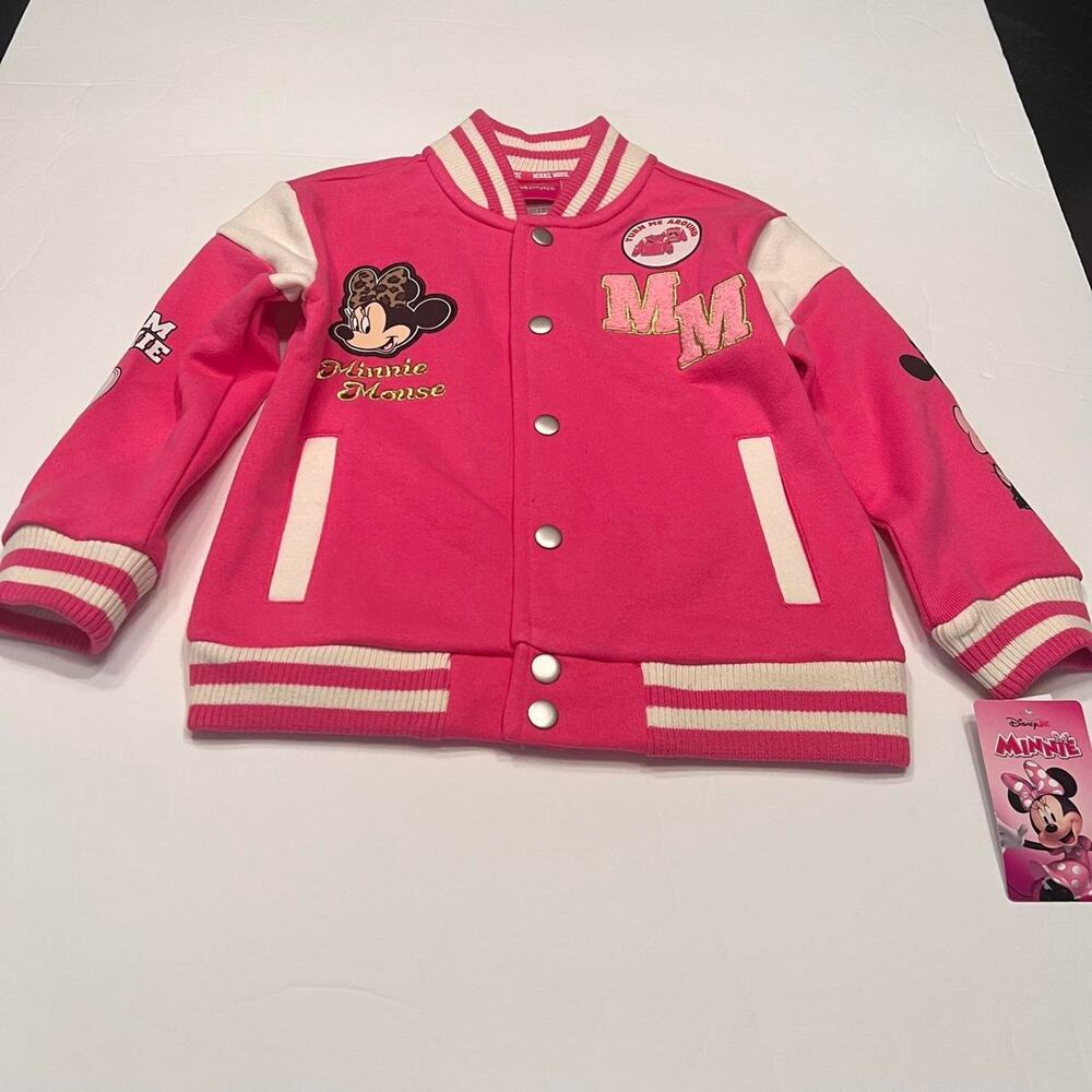 Disney minnie mouse pink varsity jacket